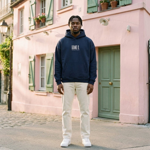 Hoodie Be Brave — Navy - GRAND B.